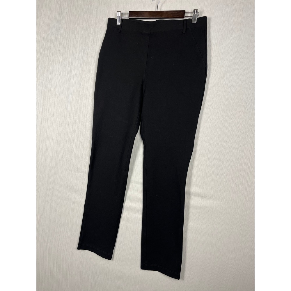 Quince Black Straight-Leg Ponte Pants